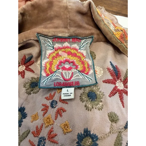 Johnny Was Maeve Velvet Embroidered Kimono